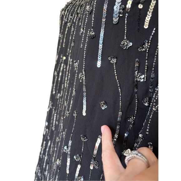 Alice + Olivia Mini Dress Sequin Beaded size XS Black - Picture 16 of 16
